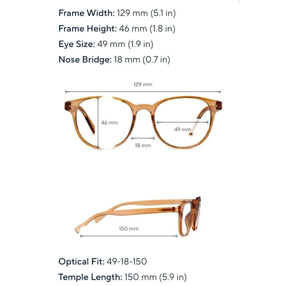 Peepers Orion Amber Readers Blue Light Blocking Reading Glasses 2.50 • NEW •